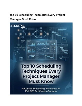 Scheduling Tutorial Guide Advanced Scheduling Techniques for Project Managers – The Ultimate PMI ...