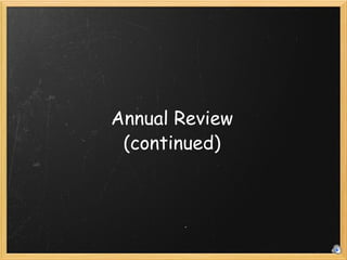 Annual Review (continued) 