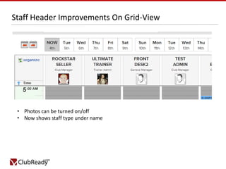 Staff Header Improvements On Grid-View

• Photos can be turned on/off
• Now shows staff type under name

 