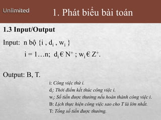 Phương pháp tham lam giải bài toán lập lịch công việc | PPTX