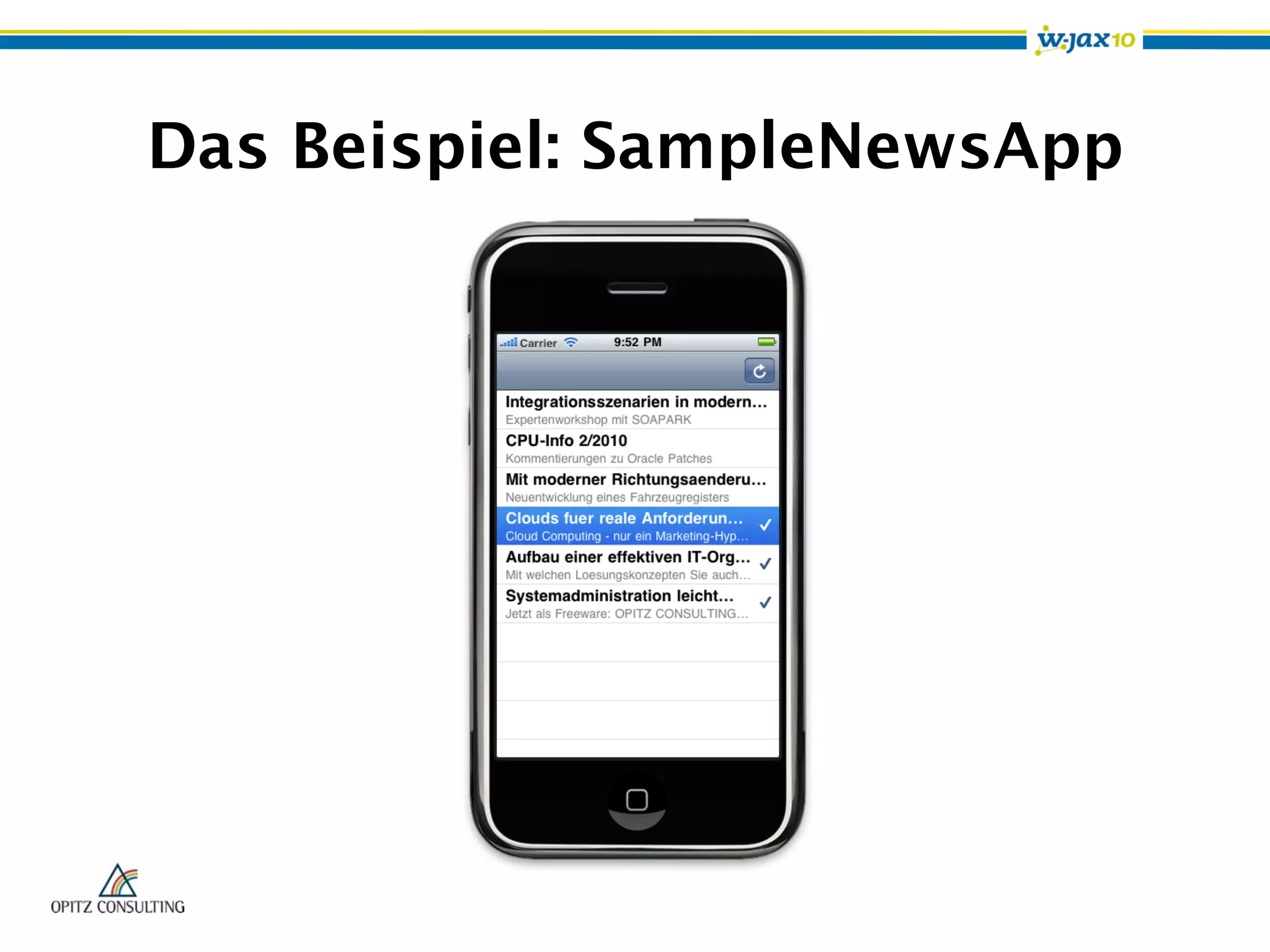 Das Beispiel: SampleNewsApp
 