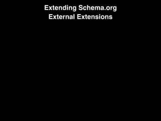 Extending Schema.org
External Extensions
 