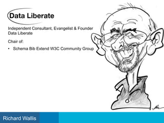 Independent Consultant, Evangelist & Founder
Data Liberate
Chair of:
• Schema Bib Extend W3C Community Group
Richard Wallis
 