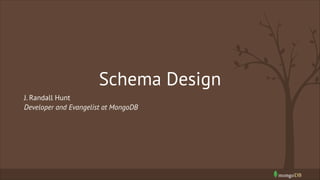 Schema Design
J. Randall Hunt
Developer and Evangelist at MongoDB

 