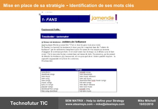Mike Mitchell
19/03/2010
SEM MATRIX – Help to define your Strategy
www.eteamsys.com – mike@eteamsys.comTechnofutur TIC
Mise en place de sa stratégie - Identification de ses mots clés
 