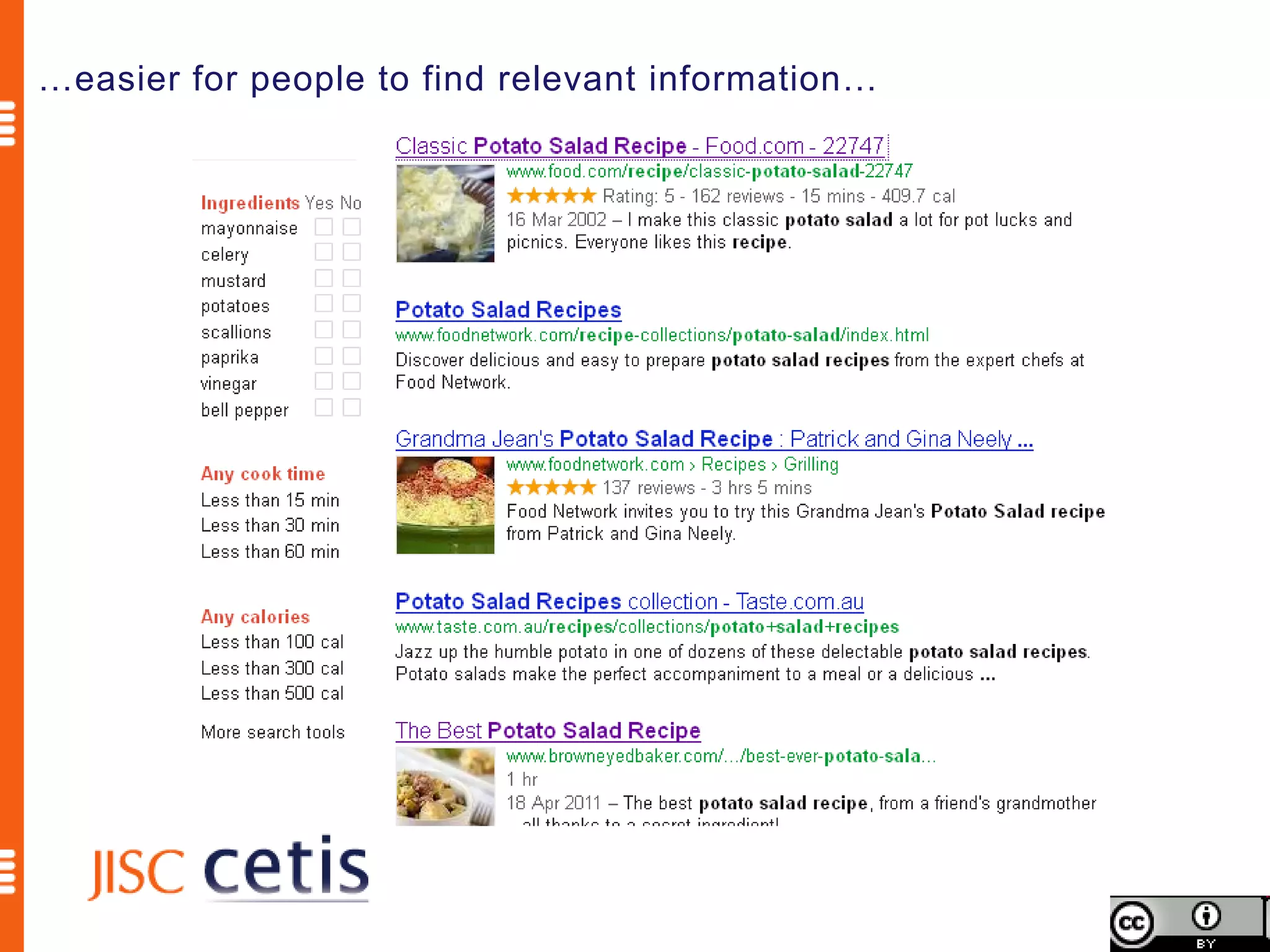 …easier for people to find relevant information…
 