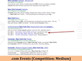 .com Events (Competition: Medium)
 