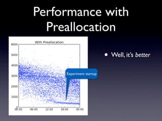 Performance with
  Preallocation

                          • Well, it’s better
     Experiment startup
 