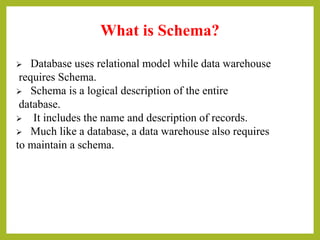 Schemas for multidimensional databases | PPTX