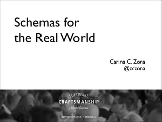 Schemas for
the Real World
Carina C. Zona	

@cczona

 