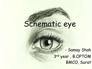 Schematic eye
- Samay Shah
3nd year , B.OPTOM
BMCO, Surat
 