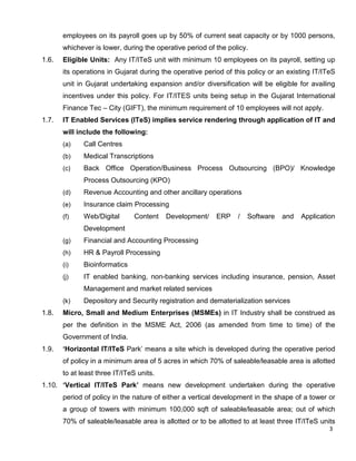 Gujarat, India Government IT-ITeS Assistance Policy complete Document | PDF