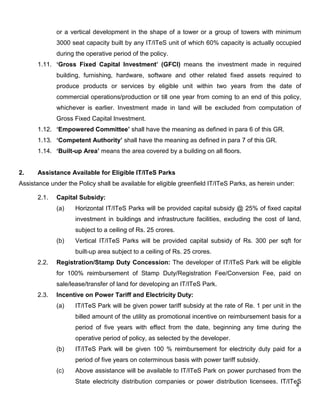 Gujarat, India Government IT-ITeS Assistance Policy complete Document | PDF