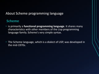 Scheme Programming Language | PPT