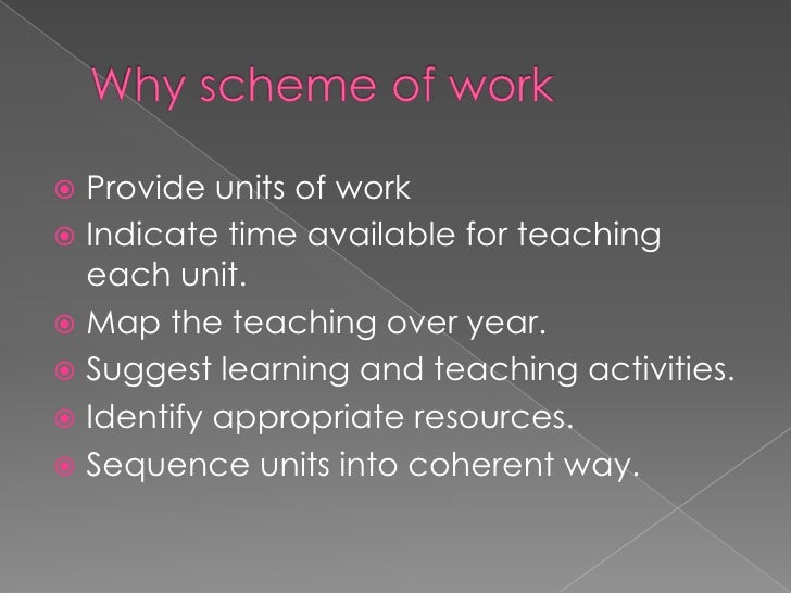 Scheme of work