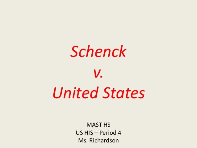 schenck v us essay Schenck v united states (1919) expansion of expression directions read the case background and key question then analyze documents a-i finally, answer the key question in a well-organized essay that incorporates your interpretations of documents a-i, as well as your own knowledge of history. schenck v us essay Schenck v united states (1919) expansion of expression directions read the case background and key question then analyze documents a-i finally, answer the key question in a well-organized essay that incorporates your interpretations of documents a-i, as well as your own knowledge of history.