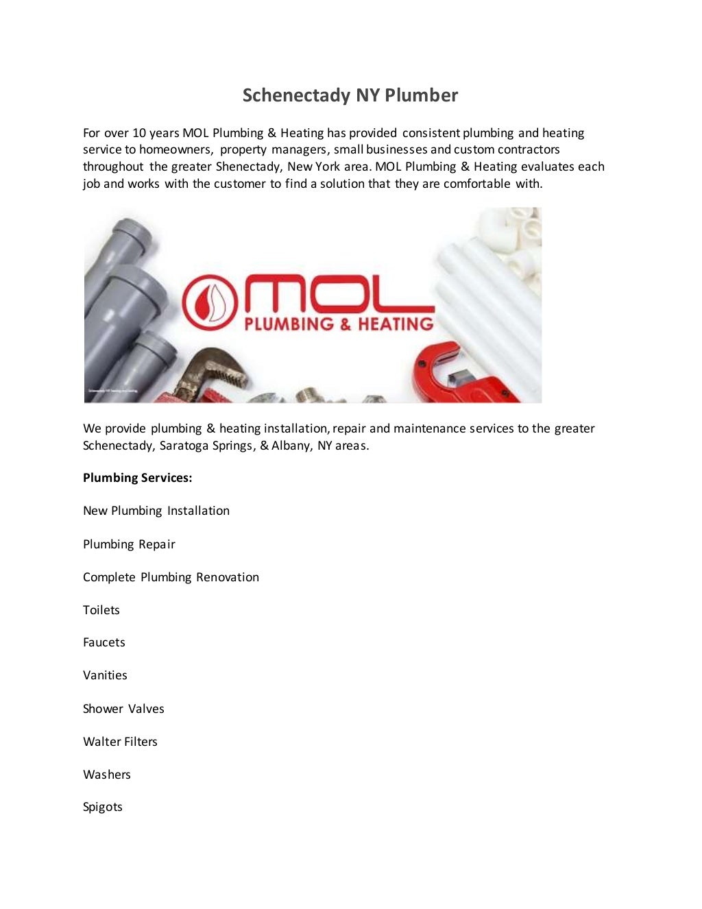 Schenectady ny plumber