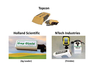 Topcon 
Holland Scientific NTech Industries 
(Ag Leader) (Trimble) 
 