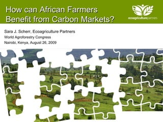 How can African Farmers  Benefit from Carbon Markets? Sara J. Scherr, Ecoagriculture Partners World Agroforestry Congress Nairobi, Kenya, August 26, 2009 
