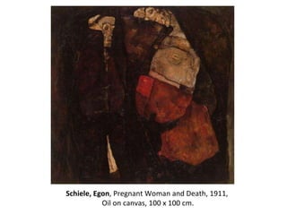 Schiele, Egon , Pregnant Woman and Death, 1911, Oil on canvas, 100 x 100 cm. 