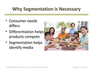 Why Segmentation is Necessary

• Consumer needs
  differs
• Differentiation helps
  products compete
• Segmentation helps
...