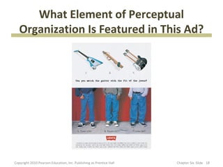 What Element of Perceptual
   Organization Is Featured in This Ad?




Copyright 2010 Pearson Education, Inc. Publishing a...