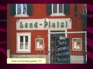 Wohl zu tief ins Glas geschaut...??? 