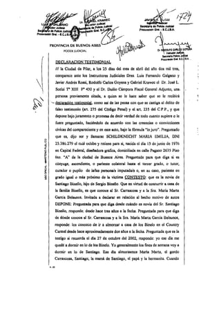 Declaración testimonial de María Emilia Schildknecht