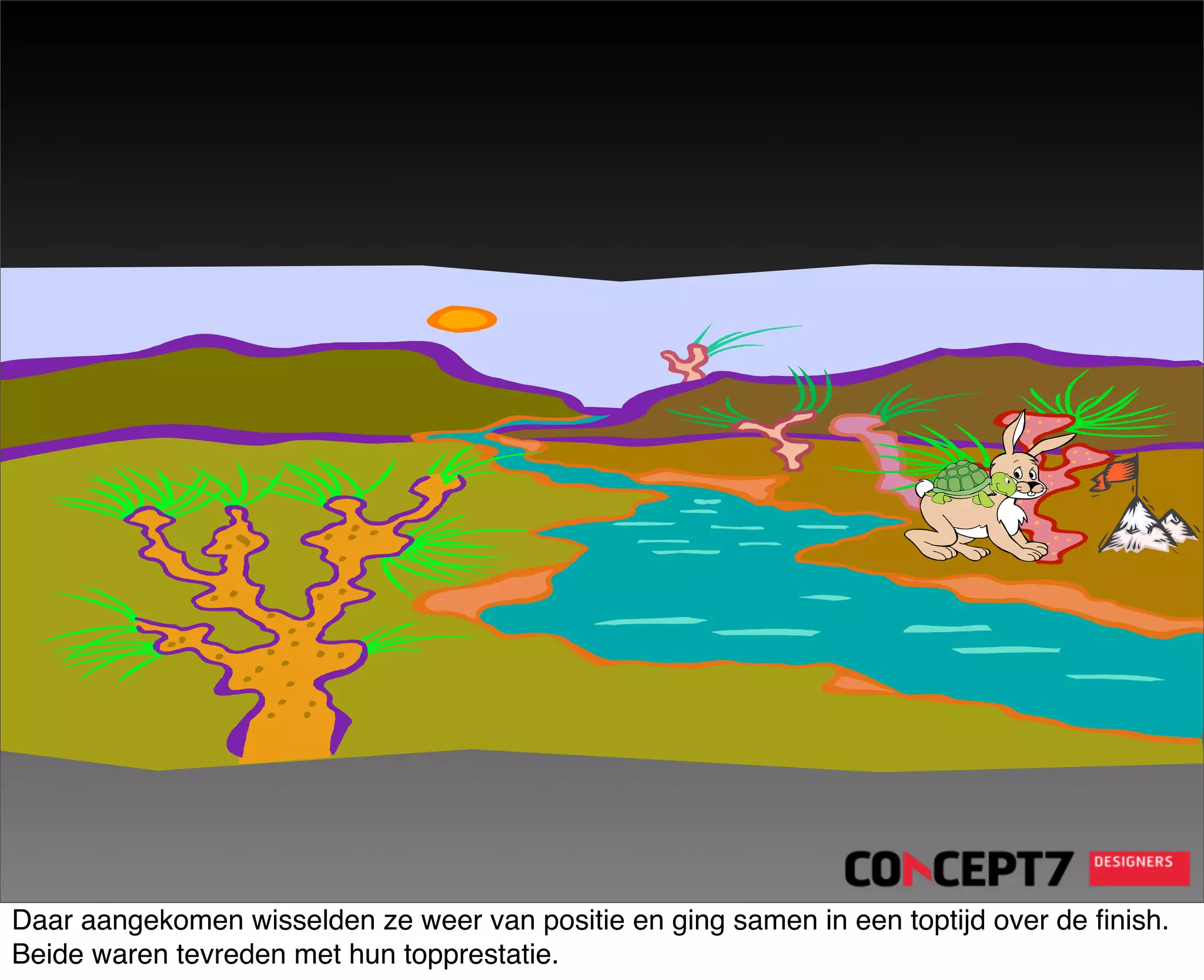Daar aangekomen wisselden ze weer van positie en ging samen in een toptijd over de ﬁnish.
Beide waren tevreden met hun topprestatie.
 