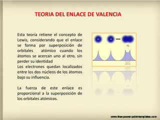 Los átomos transfieren o comparten electrones para alcanzar una configuración electrónica que los hace estable energéticamente y que coincide con la configuración del gas nobleENLACE IONICO Y COVALENTEEl enlace iónico se forma por transferencia de electrones del nivel mas exterior, resulta por la atracción de iones  cargas opuestasEnlace iónicoEl enlace covalente resulta de la compartición  de electrones