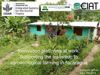 Innovation platforms at work:
Supporting the transition to
agroecological farming in Nicaragua
Katharina Schiller
Sept. 17, 2015
 
