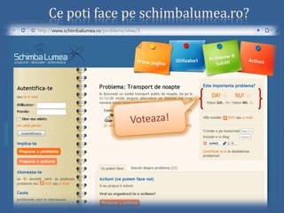 Schimba Lumea Prezentare