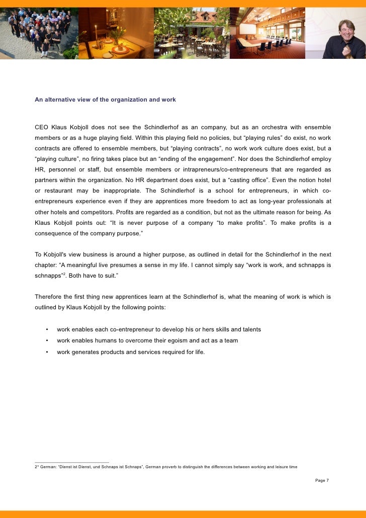 Beyond Budgeting Case Study Schindlerhof