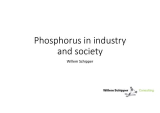 Phosphorus in industry
and society
Willem Schipper
 