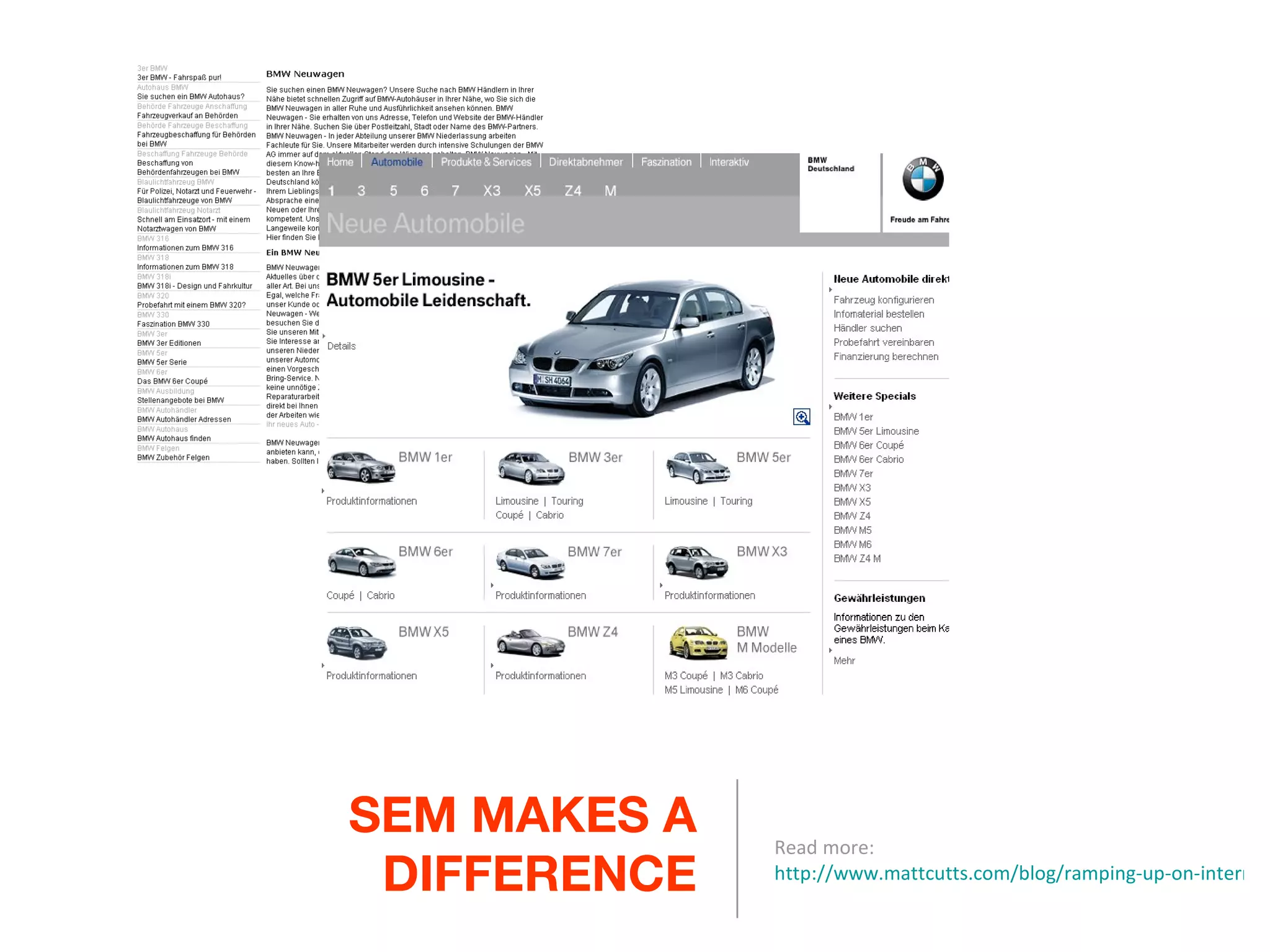 SEM MAKES A DIFFERENCE Read more:  http://www.mattcutts.com/blog/ramping-up-on-international-webspam/   