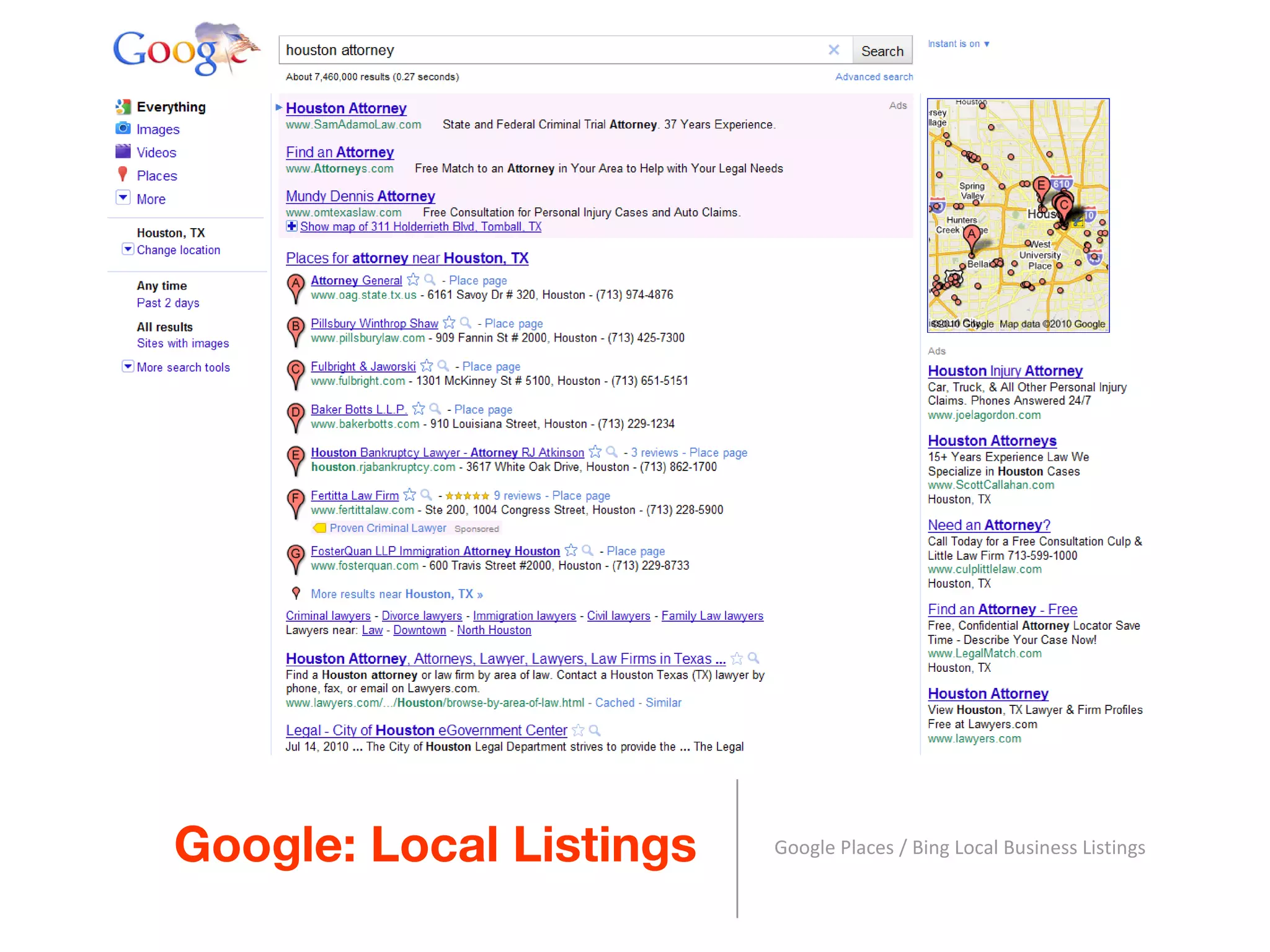 Google: Local Listings Google Places / Bing Local Business Listings 