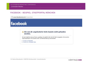 ALLFACEBOOK MARKETING CONFERENCE
…In fremden Händen
FACEBOOK – BEISPIEL: STADTPORTAL MÜNCHEN
Dr. Martin Schirmbacher | HÄRTING Rechtsanwälte | @mschirmbacher
 