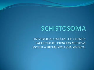 UNIVERSIDAD ESTATAL DE CUENCA
  FACULTAD DE CIENCIAS MEDICAS
ESCUELA DE TACNOLOGIA MEDICA.
 