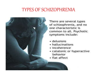 TYPES OF SCHIZOPHRENIA
 