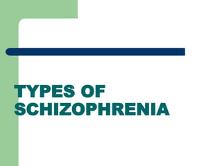 TYPES OF
SCHIZOPHRENIA
 