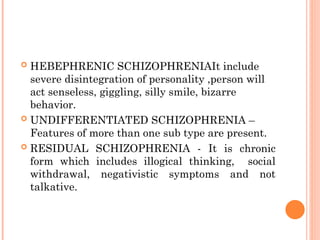 schizophrenia-definition, types, symptoms, management | PPT