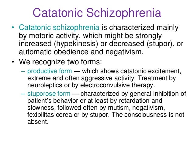 catatonic schizophrenia statistics