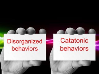 Free Powerpoint Templates
Page 20
Disorganized
behaviors
Catatonic
behaviors
 