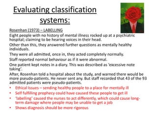Biological:
Nature: genetics, brain damage, biochemistry,
infection
They differ from your nurture i.e. peers,
upbringing, culture, friends, environment
 