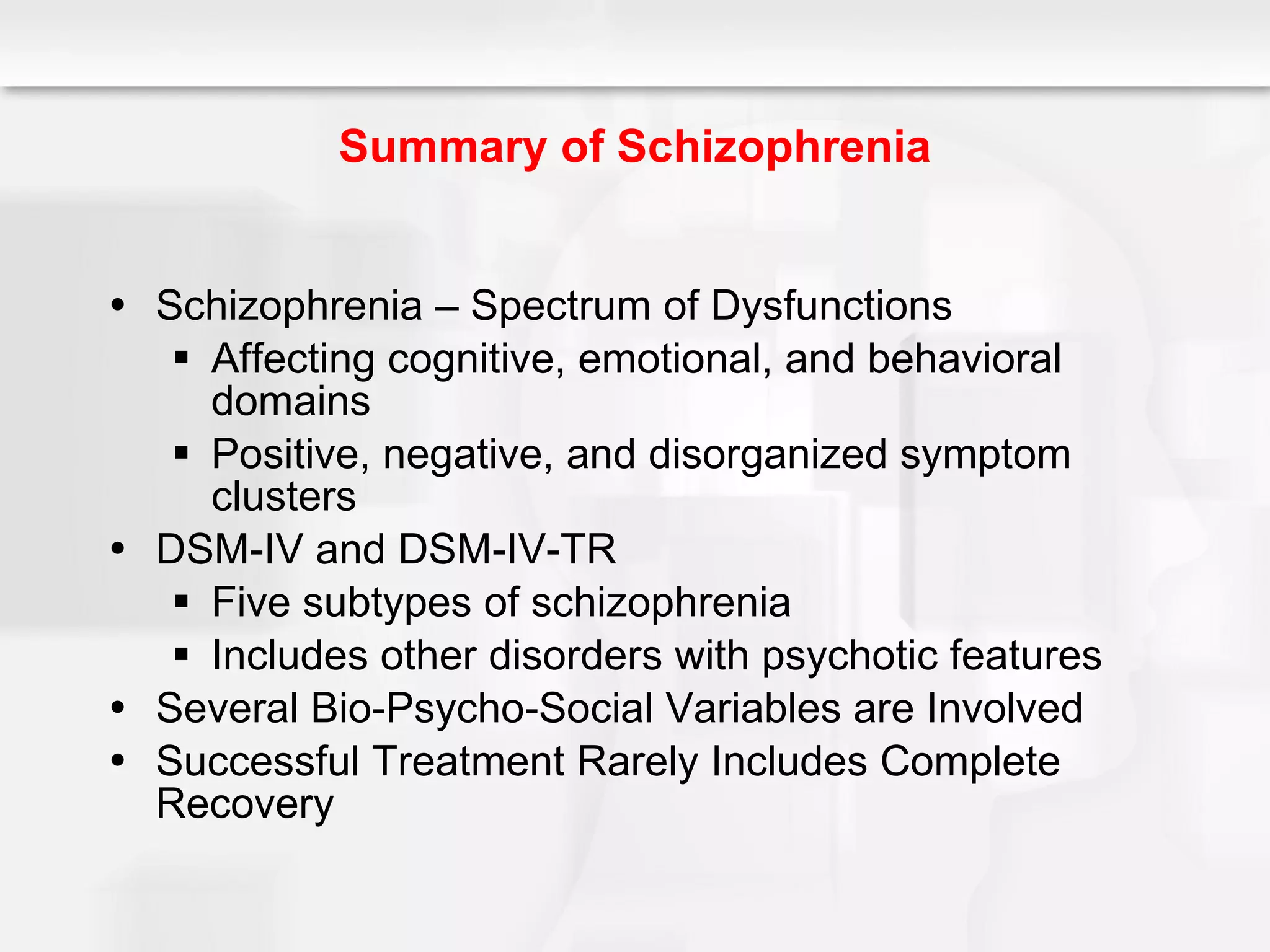 Schizophrenia & other psychotic disorder | PPT