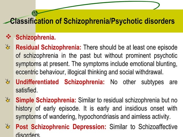 Schizophrenia & other psychotic disorders | PPT | Mental Health ...