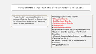 Schizophrenia spectrum and other disorders | PPTX