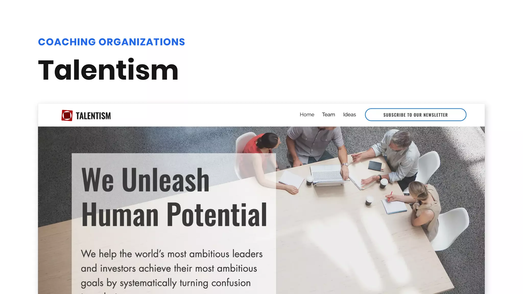 Talentism
COACHING ORGANIZATIONS
 