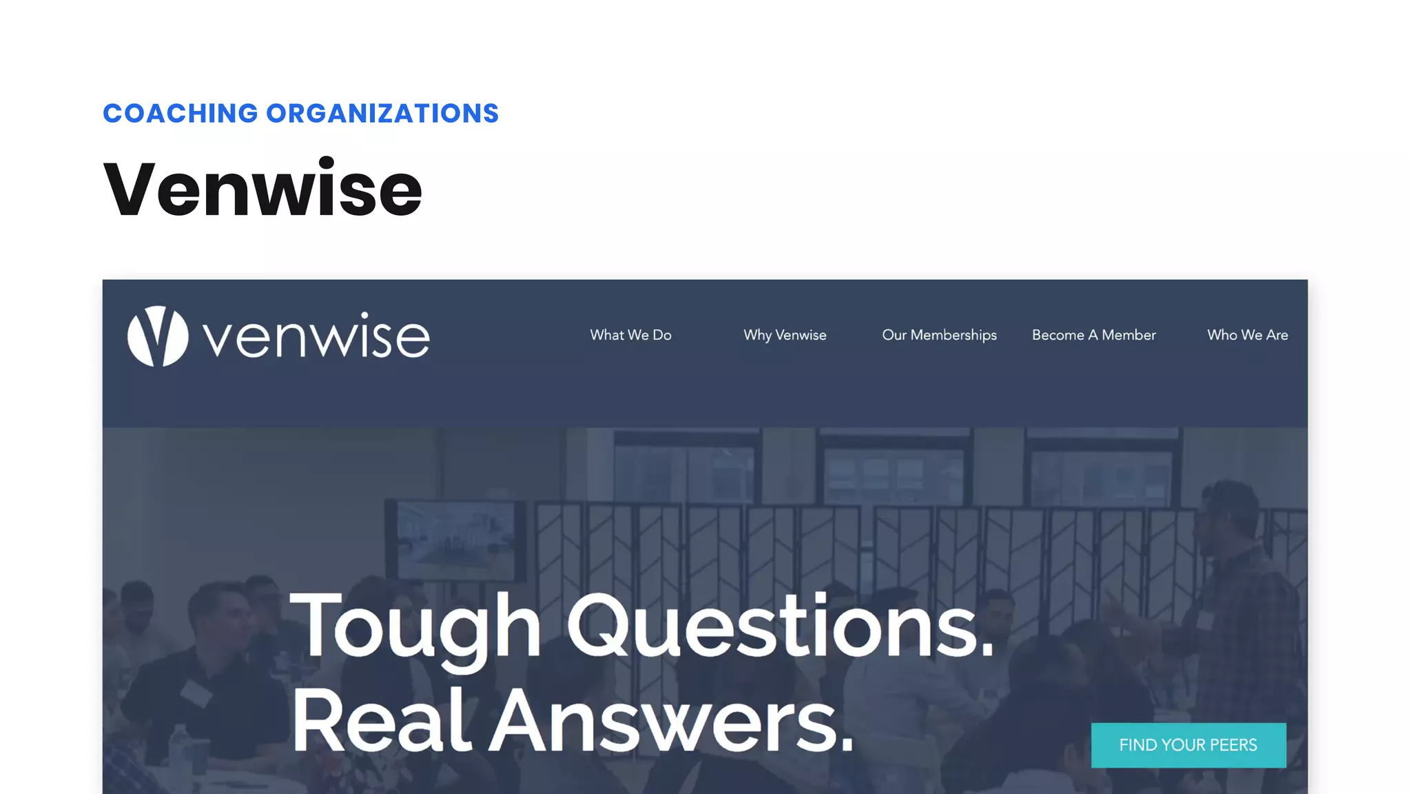 Venwise
COACHING ORGANIZATIONS
 