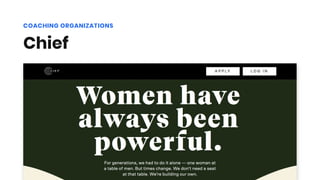 Chief
COACHING ORGANIZATIONS
 